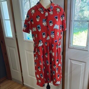 NWOT Cakeworthy Red Batman Character Dress